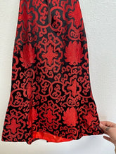 Load image into Gallery viewer, LanVie Silk Blend Brocade Halter Top - Red & Black - XL