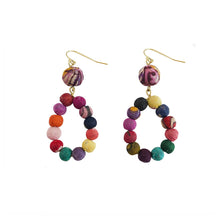 Load image into Gallery viewer, Kantha Dangling Teardrop Earrings