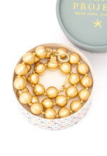 Load image into Gallery viewer, Brushed Gold Balls Necklace