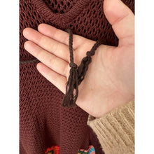 Load image into Gallery viewer, Judith March Brown Granny Square Hem Crochet Poncho - Free Size