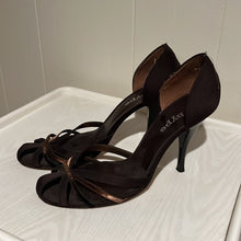 Load image into Gallery viewer, Hype Chocolate Brown Satin High Heels