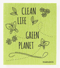 Load image into Gallery viewer, Clean Life Green Planet Swedish Dishcloth