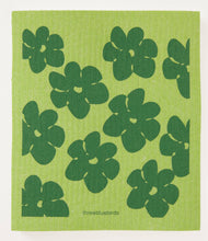 Load image into Gallery viewer, Flower Power Green Swedish Dishcloth