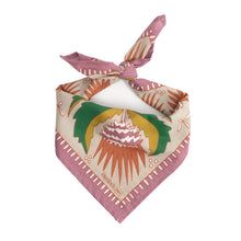 Load image into Gallery viewer, Muted Pink, Tan and Green Cotton Bandana