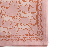 Load image into Gallery viewer, Wild Horses Pink Rust Cotton Bandana