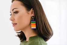 Load image into Gallery viewer, Texas Color Block Stripe Cabana Earrings