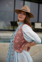 Load image into Gallery viewer, Blush Pink Block Printed Reversible Cotton Vest