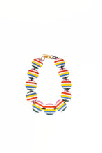 Load image into Gallery viewer, Rainbow Striped Circles Statement Necklace