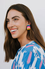 Load image into Gallery viewer, Cuban Sunset Earrings Blue, Pink Green