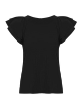 Load image into Gallery viewer, Ruffle Sleeve Raglan Tank - Black