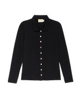 Load image into Gallery viewer, Black Snap Front Collared Shirt