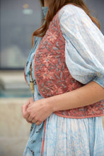Load image into Gallery viewer, Blush Pink Block Printed Reversible Cotton Vest