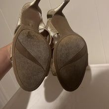 Load image into Gallery viewer, Gold Sparkle Slide Heels