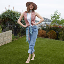 Load image into Gallery viewer, Blush Pink Block Printed Reversible Cotton Vest