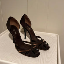 Load image into Gallery viewer, Hype Chocolate Brown Satin High Heels