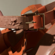 Load image into Gallery viewer, Madison Harding Canvas & Leather T-Strap Wedges