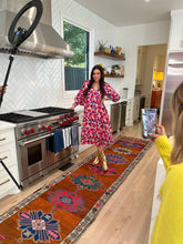 Load image into Gallery viewer, Hot Pink Floral Cotton Maxi Dress