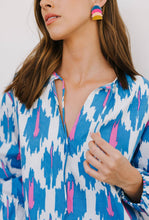 Load image into Gallery viewer, Cuban Sunset Earrings Blue, Pink Green