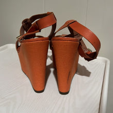 Load image into Gallery viewer, Madison Harding Canvas & Leather T-Strap Wedges