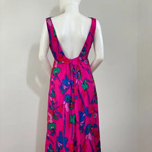 Load image into Gallery viewer, Victor Costa 60s Low Back Floral Gown
