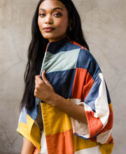 Load image into Gallery viewer, Quilted Multi-Check Cocoon Jacket