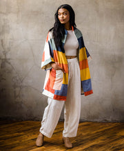 Load image into Gallery viewer, Quilted Multi-Check Cocoon Jacket