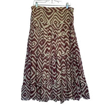 Load image into Gallery viewer, Soft Surroundings Brown Ivory Midi Tiered Skirt - Small