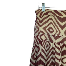 Load image into Gallery viewer, Soft Surroundings Brown Ivory Midi Tiered Skirt - Small