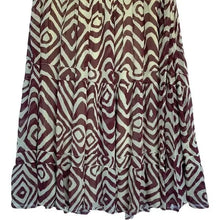 Load image into Gallery viewer, Soft Surroundings Brown Ivory Midi Tiered Skirt - Small
