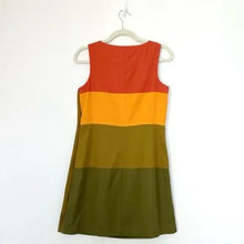 Load image into Gallery viewer, Trina Turk Orange, Yellow, Green Color Block Dress Wood Buttons - Size 2