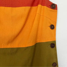 Load image into Gallery viewer, Trina Turk Orange, Yellow, Green Color Block Dress Wood Buttons - Size 2