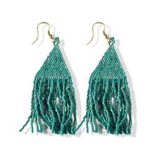 Load image into Gallery viewer, Teal Luxe Petite Fringe Earrings