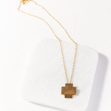 Load image into Gallery viewer, Brass Small Cross Post Necklace