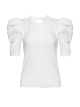 Load image into Gallery viewer, Emma Tee Puff Short Sleeve White Tee Shirt