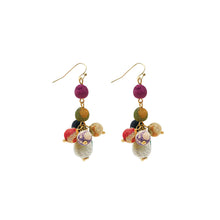 Load image into Gallery viewer, Dangle Kantha Cluster Earrings