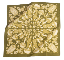 Load image into Gallery viewer, Cotton Bandana - Olive Mushrooms