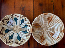 Load image into Gallery viewer, Medium Handwoven Market Basket - Teal & Brown
