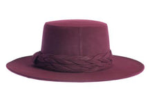 Load image into Gallery viewer, Burgundy Braided Band Suede Hat
