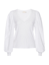 Load image into Gallery viewer, Tabitha Full Sleeve Deep V-Neck Tee - Off White