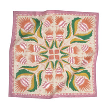Load image into Gallery viewer, Muted Pink, Tan and Green Cotton Bandana