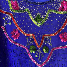 Load image into Gallery viewer, Cervelle Vintage Beaded Royal Blue Top - 1XL