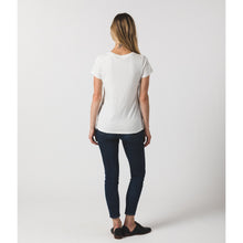 Load image into Gallery viewer, Women's White Raglan Crew Tee