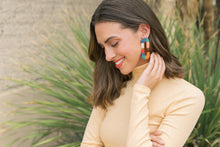 Load image into Gallery viewer, Color Block Fall Oval Earrings
