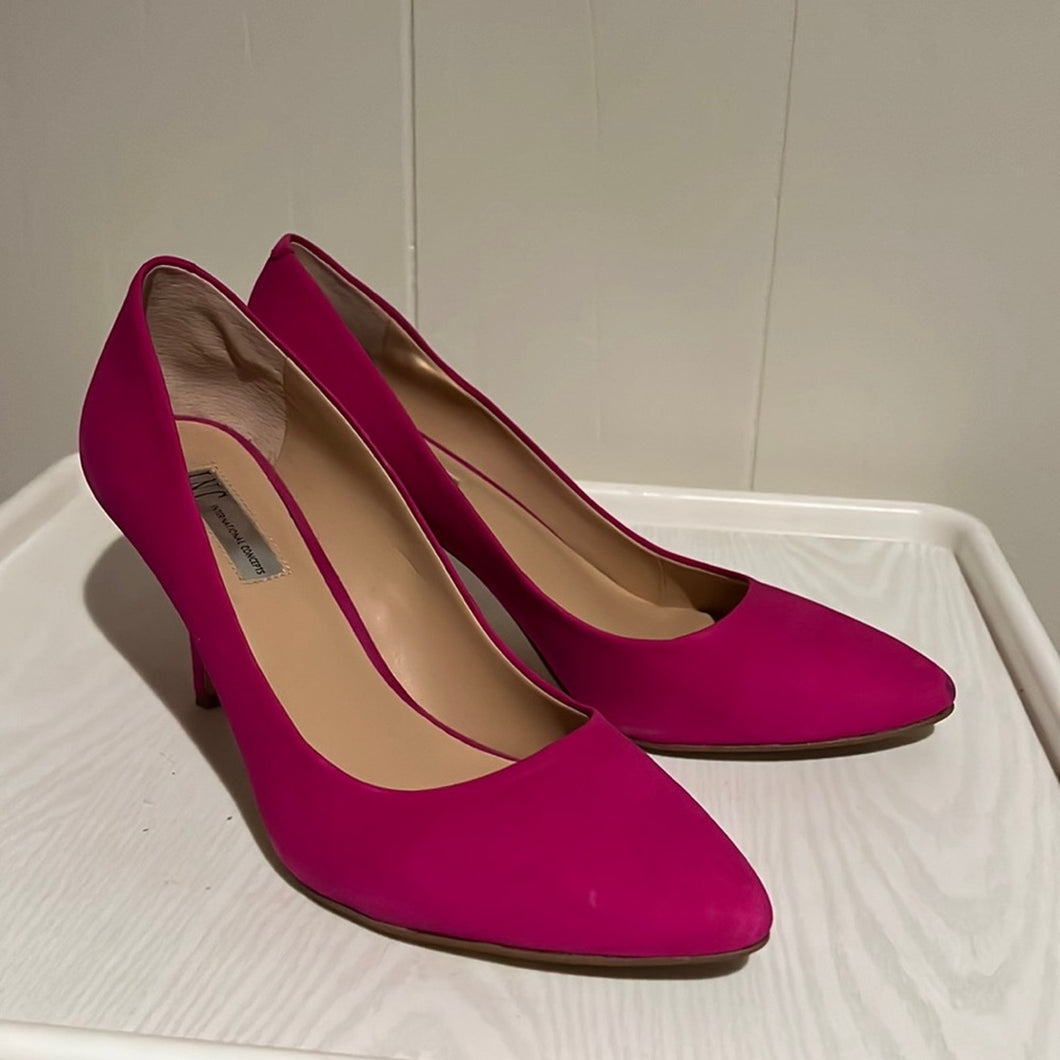 INC Hot Pink Faux Suede Heels