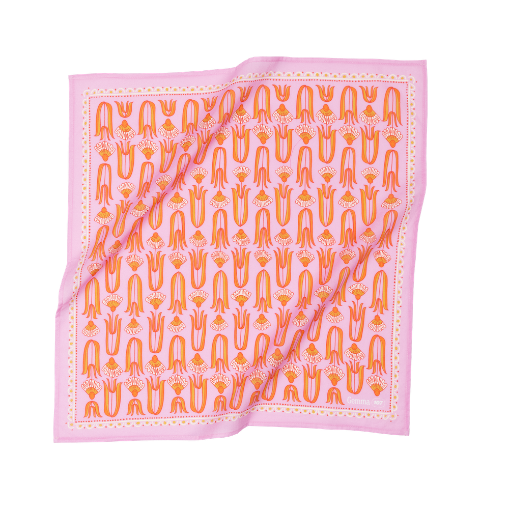 Pink and Orange Mod Print Bandana