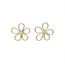 Load image into Gallery viewer, Matte Gold Wire Flower Studs
