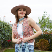 Load image into Gallery viewer, Blush Pink Block Printed Reversible Cotton Vest
