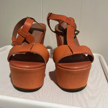 Load image into Gallery viewer, Madison Harding Canvas &amp; Leather T-Strap Wedges
