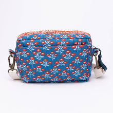 Load image into Gallery viewer, Blue Red White Floral Quilted Cross Body
