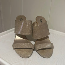 Load image into Gallery viewer, Gold Sparkle Slide Heels
